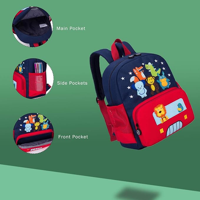 willikiva Cute Zoo Little 3d Backpack Kids Backpack for Boys and Girls Toddler Backpack Waterproof Preschool (Red)