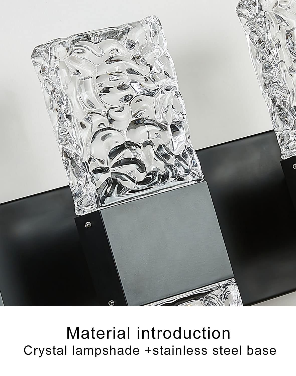 OYLYW Black Bathroom Light Fixtures Crystal Bathroom Vanity 4 Light Over Mirror Modern LED Wall Light ，6000K Cool Light，40 Watts
