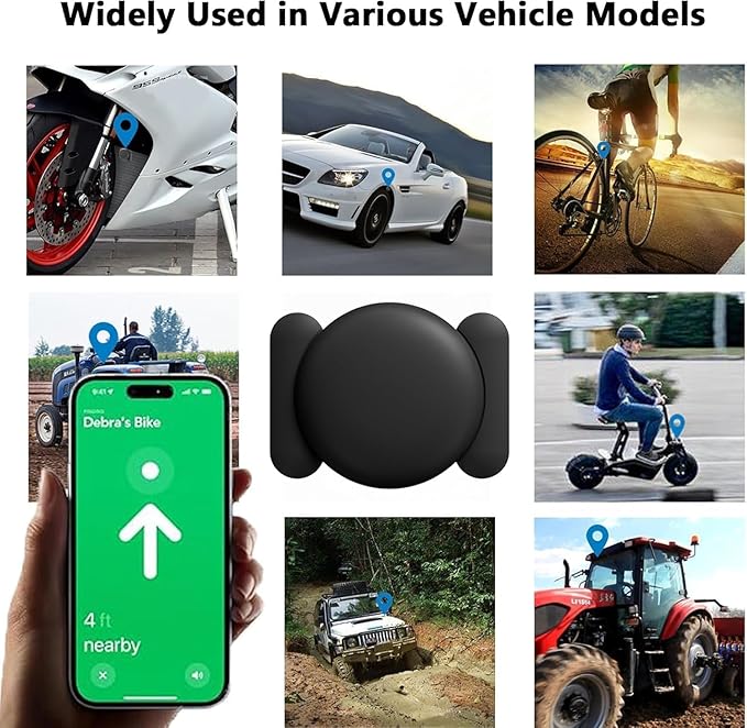 Tracker Device for Vehicles,No Monthly Fee GPS Car Tracker,Anti-Lost Car Locator Works with Find My(iOS Only),Mini Hidden Car Tracker with Magnetic Case (Black,1PCS)
