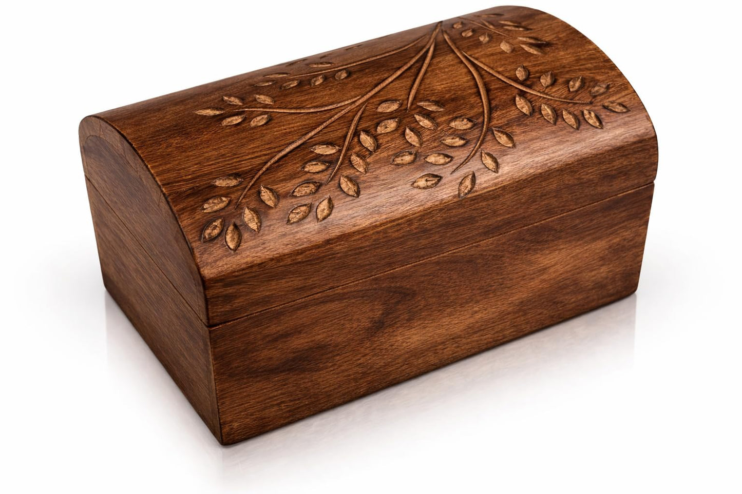 Great Birthday Gift Ideas: Handmade Decorative Wooden Jewelry Box & Organizer - Keepsake & Treasure Chest - Trinket & Watch Box - 9 x 6 Inch - Brown