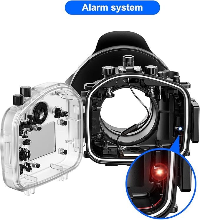 Sea frogs Underwater Camera Case Compatible with Sony A7RV for FE 28-70 F3.5-5.6 OSS Lens IPX8 40m/130ft Maximum Diving Depth A7R-5 Waterproof Camera Housing for Diving, Surfing, Rowing, Skiing A7R-V