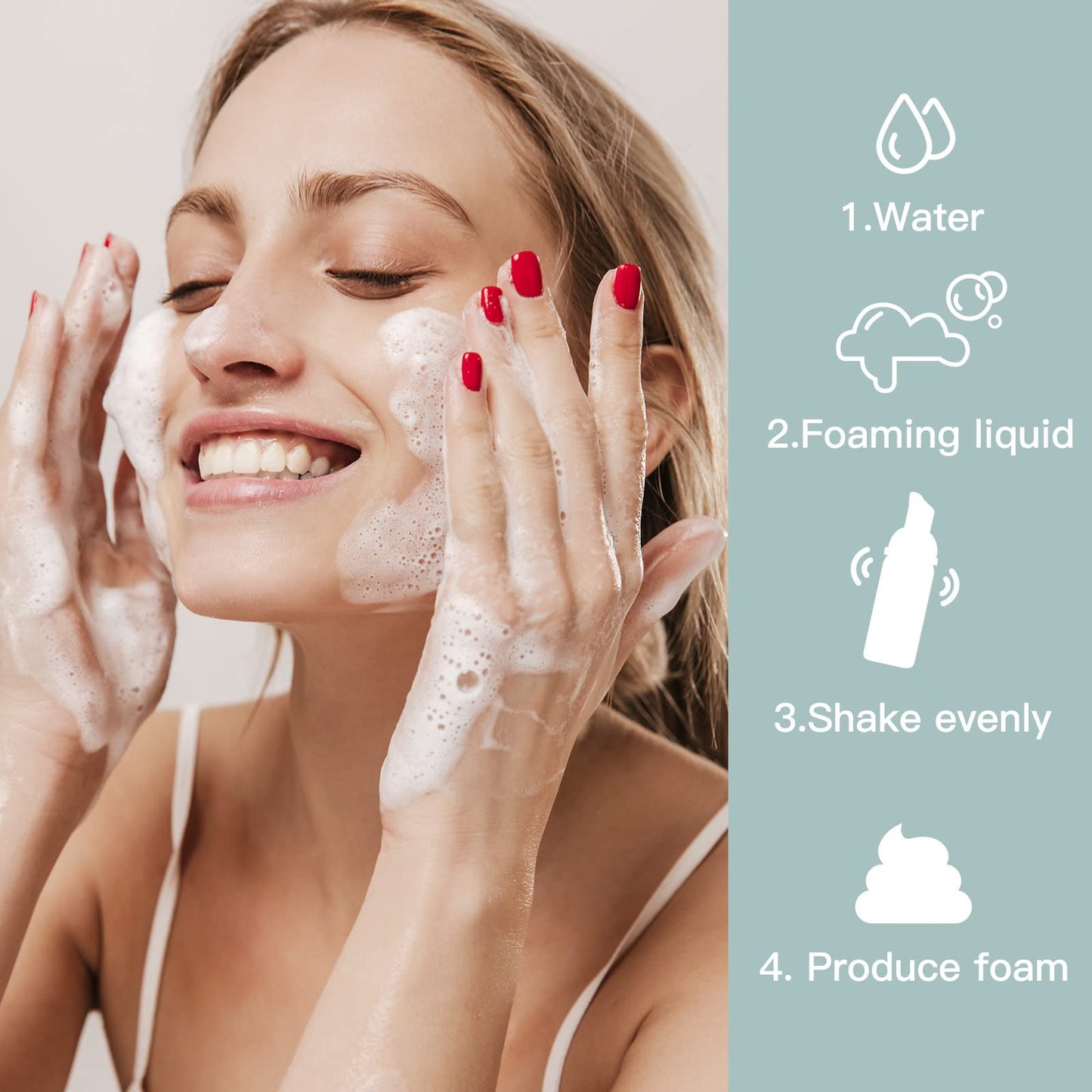 Owlyee Travel Foam Pump Bottle - 2oz Small Size Foaming Hand Soap Dispenser - Mini Portable Mousse Lash Shampoo Kit Container for Hair - Empty Leak Proof Plastic Clear Foamer 30Pack