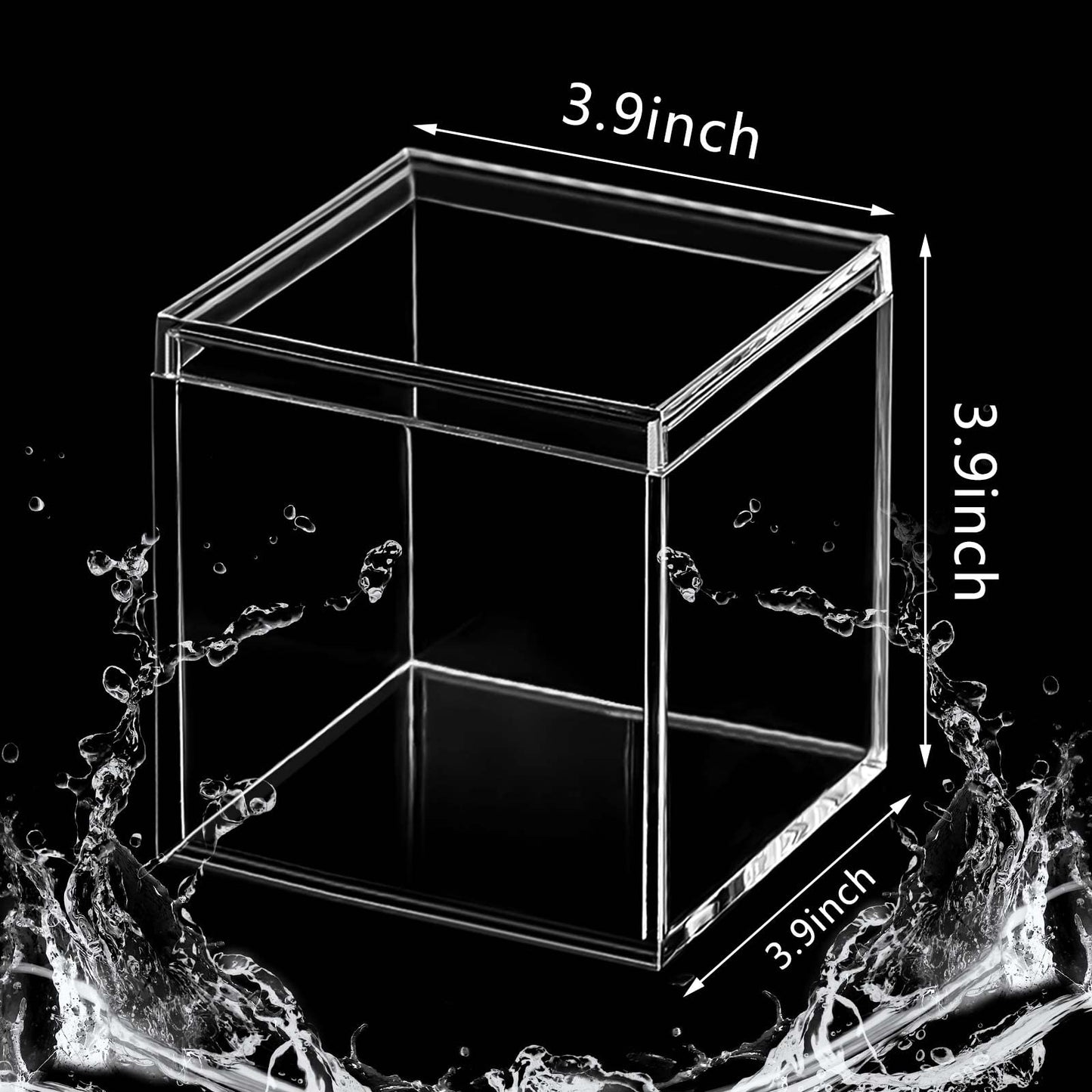 Juexica 12 Pcs Clear Acrylic Box with Lid Plastic Small Acrylic Boxes Decorative Storage Box Jewelry Display Mini Clear Container for Home Candy Pill Tiny Jewelry(Square,4 x 4 x 4)