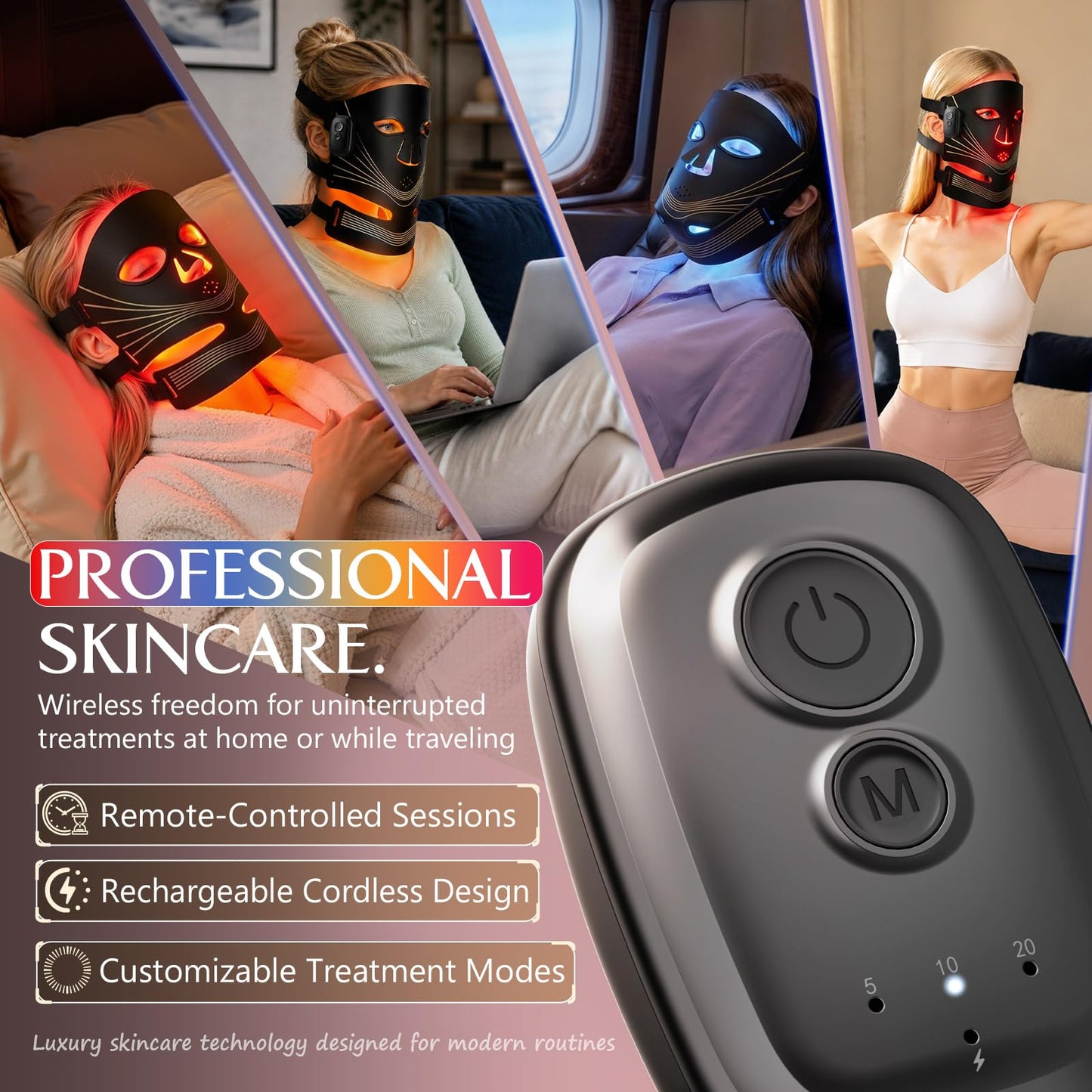 Blanight Red Light Therapy Mask for Face, Wireless LED Mask, FDA Cleared