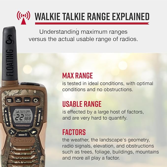 Bundle of Cobra ACXT1035R FLT TTC Waterproof Walkie Talkies (2-Pack) + Cobra ACXT1037R FLT Floating Walkie Talkie (1-Pack)