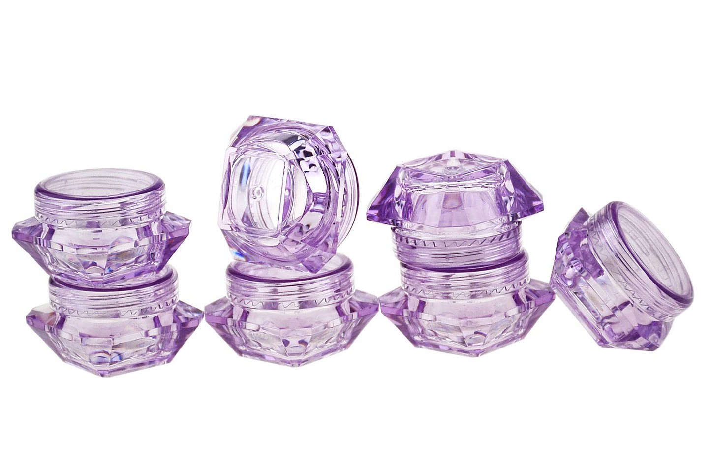 Wowlife 50Pcs 5 Gram/5 ML Cosmetic Sample Empty Container Diamond Plastic Jars for Cream, Eye Shadow, Nails, Powder, Jewelry, Lip balms, Toners
