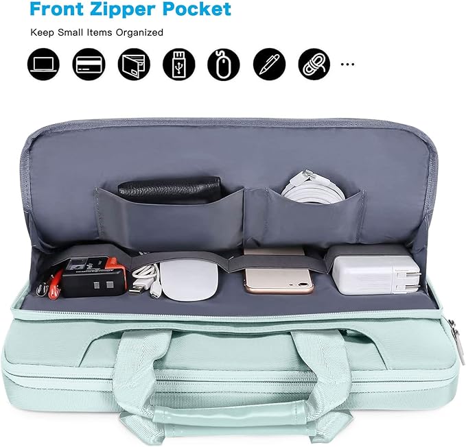 MOSISO 360 Protective Laptop Shoulder Bag Compatible with MacBook Air 13 inch M4 M3 M2 M1 2025-2018/Pro M2 M1 2025-2016,Matching Color Sleeve with Belt, Mint Green