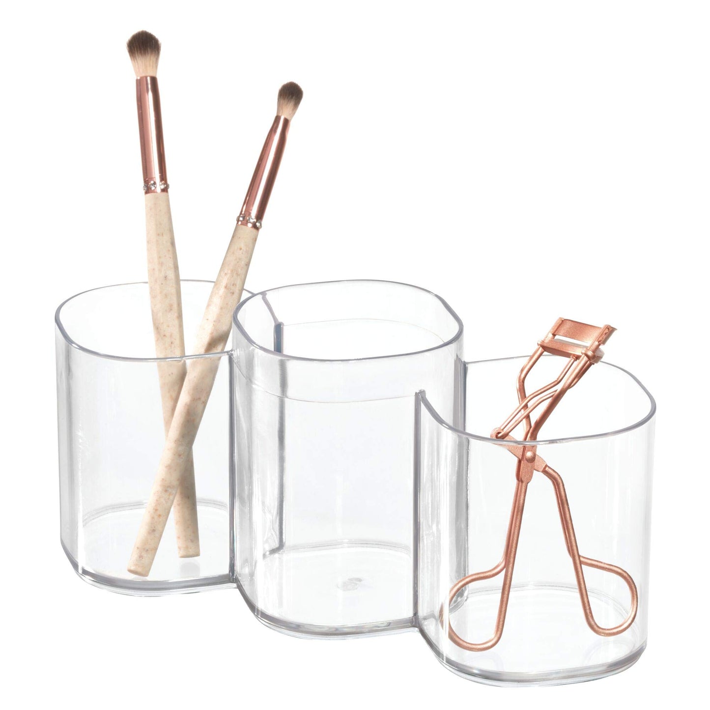 iDesign Trio Cup Vanity Cabinet Cosmetic Organizer, The Clarity Collection – 8.2” x 3” x 3.75”, Clear