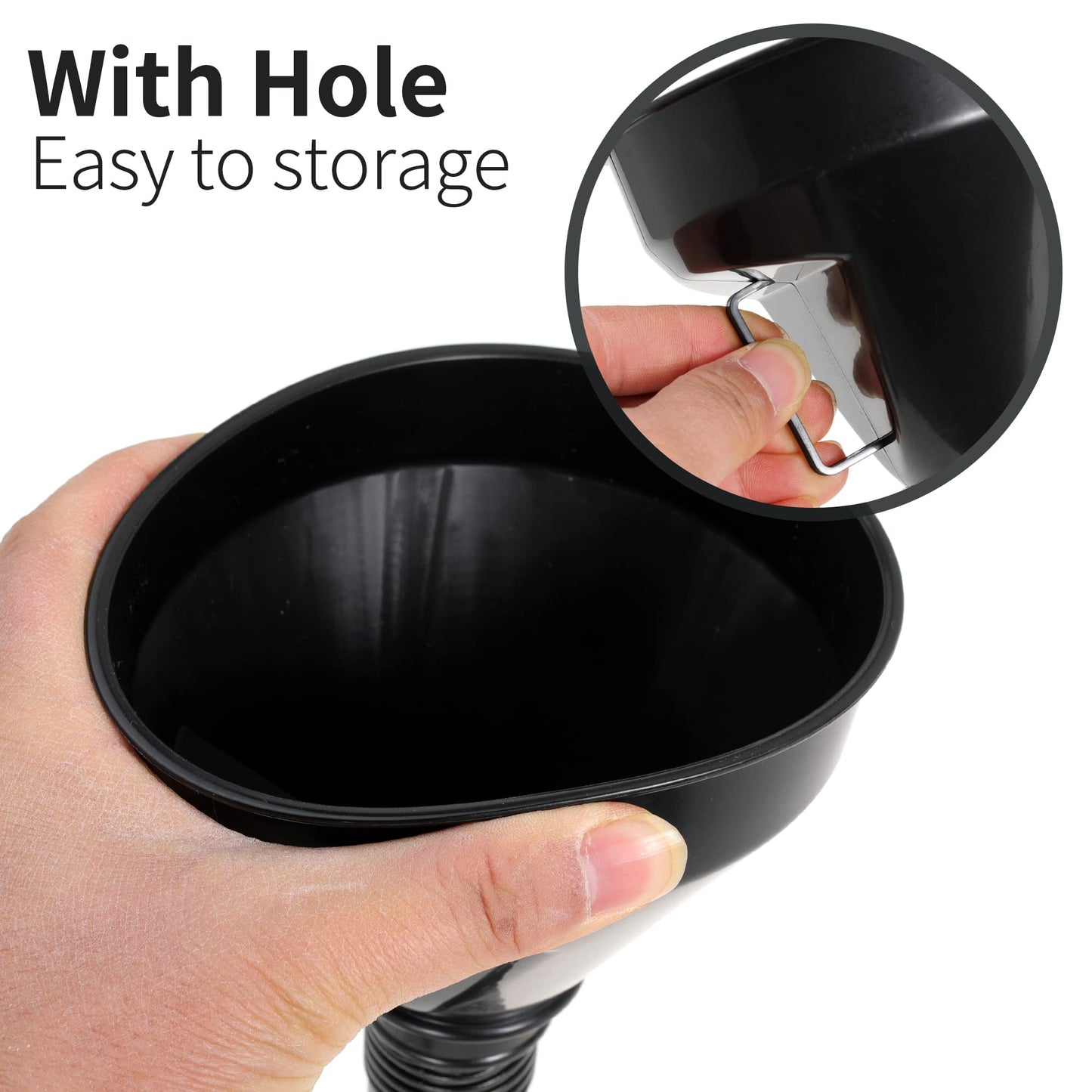 Wide Mouth Oil Funnel with Flexible Extension Nozzle Hose with Handle Mesh Screen Filter for Cars Motorcycles Engine Oil Kerosene Gasoline Gas Fuel Diesel Water Fluid Coolant Liquid