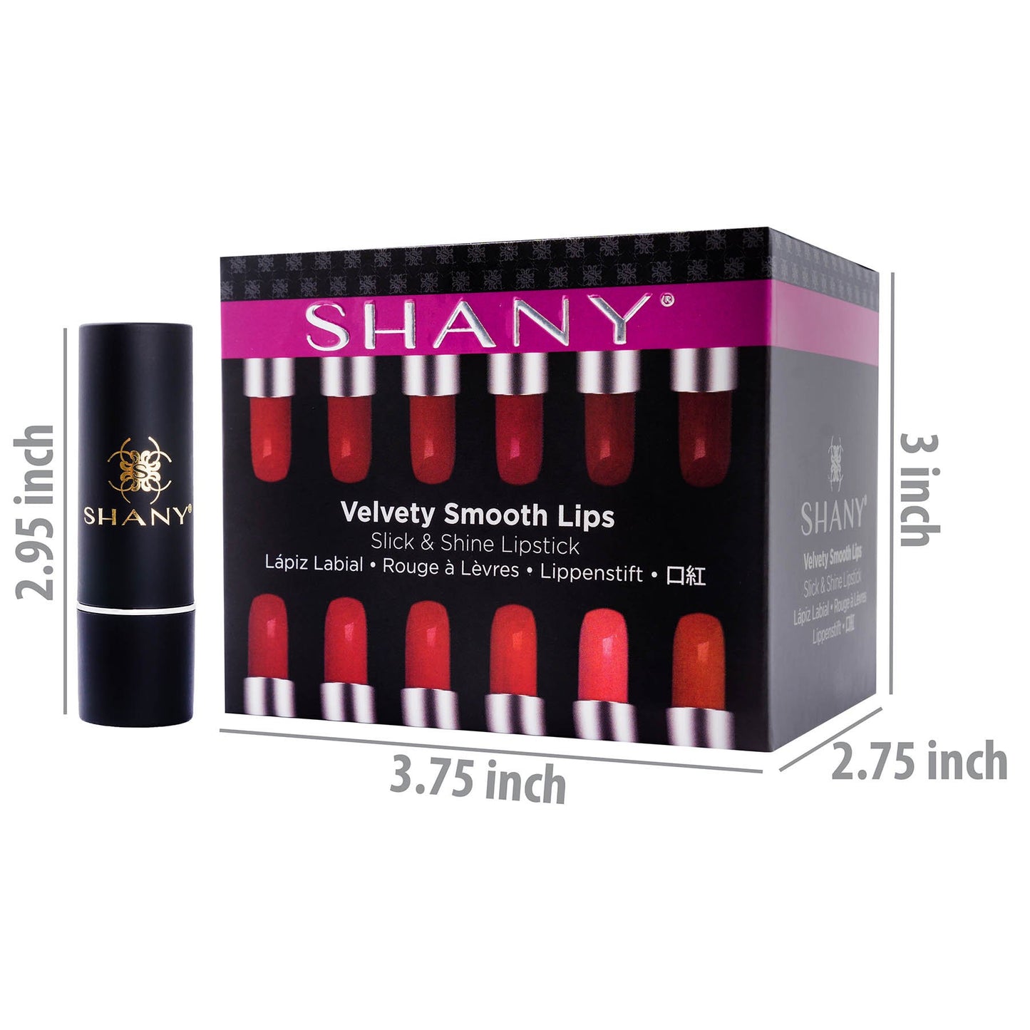 SHANY Slick & Shine Multi-Colored Lipstick Set - 12 Matte Lip Colors Long Lasting & Moisturizing Lip Shades In A Premium Packaging Gift Box with Vitamin E and Aloe Vera. Multi Pack