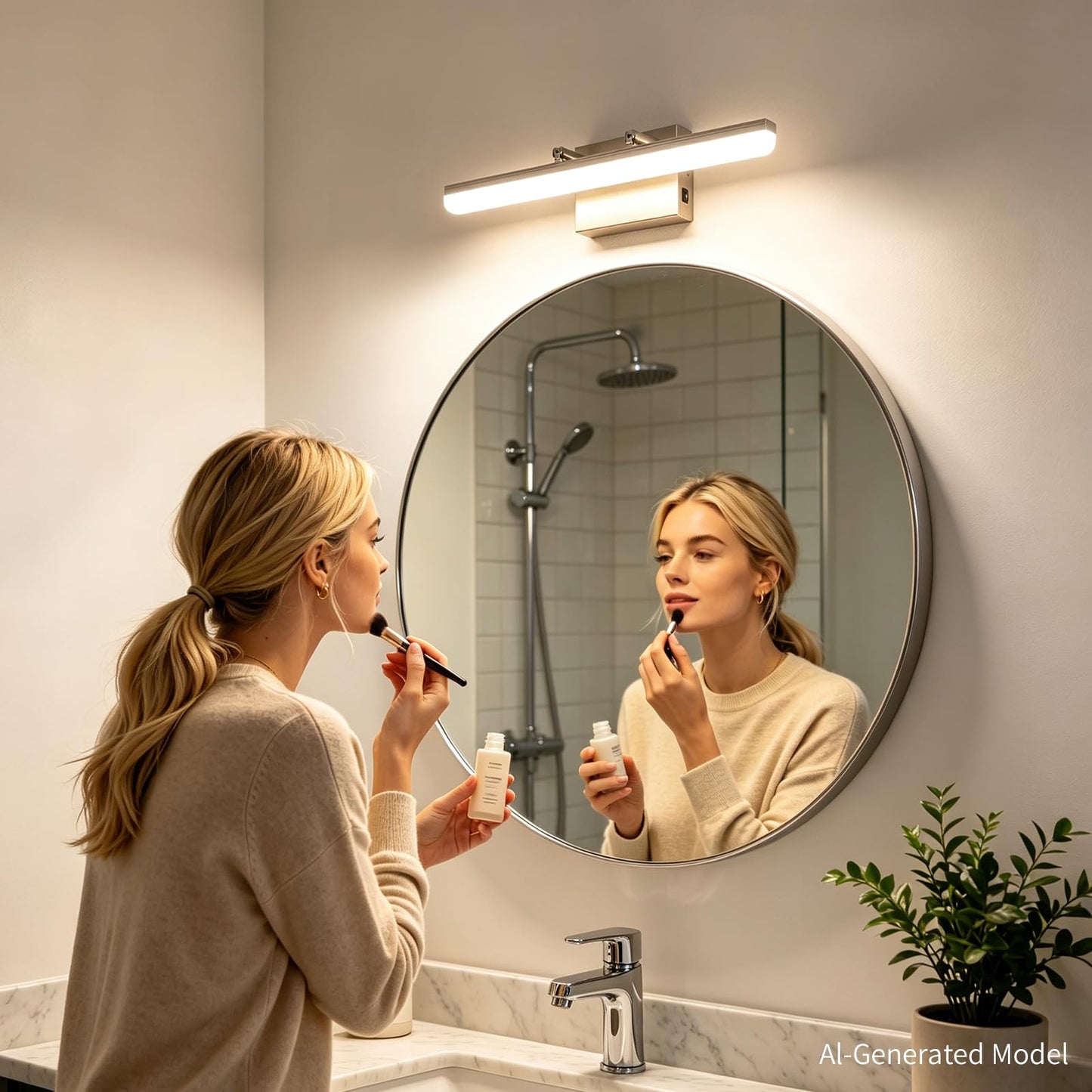 KELIDEN Brushed Nickel Vanity Light, 15.7” Dimmable LED Bathroom Light Bar with 5CCT, Adjustable Angle – Modern Wall Lighting for Bathroom, Powder Room, Bedroom, Apartment, Hotel