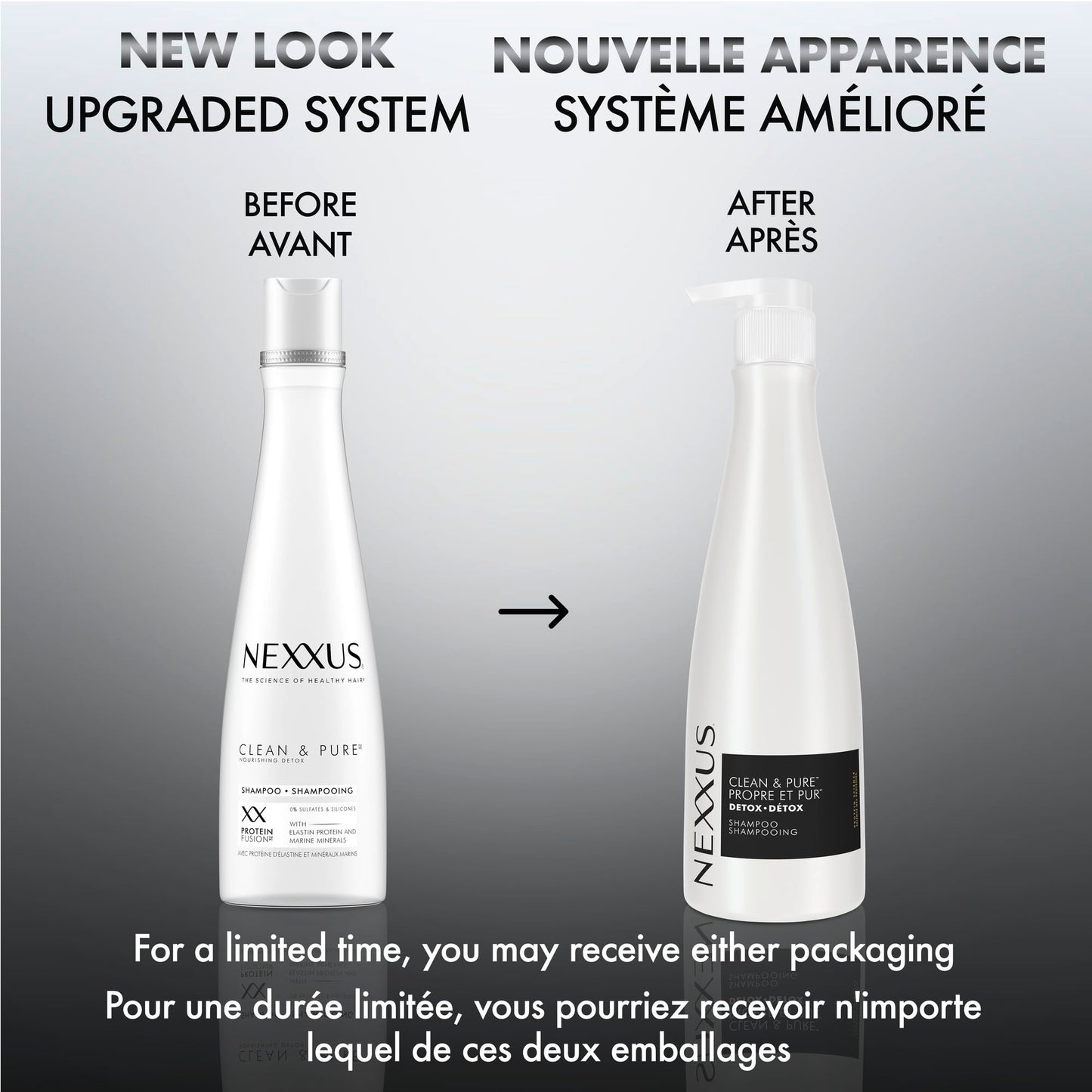 Nexxus CLEAN & PURE Shampoo Detox for Professional-Level Silicon, Sulfate & Paraben Free Hair Care Powered by Clarifix Balancer Technology with Lactic Acid 13.5 oz