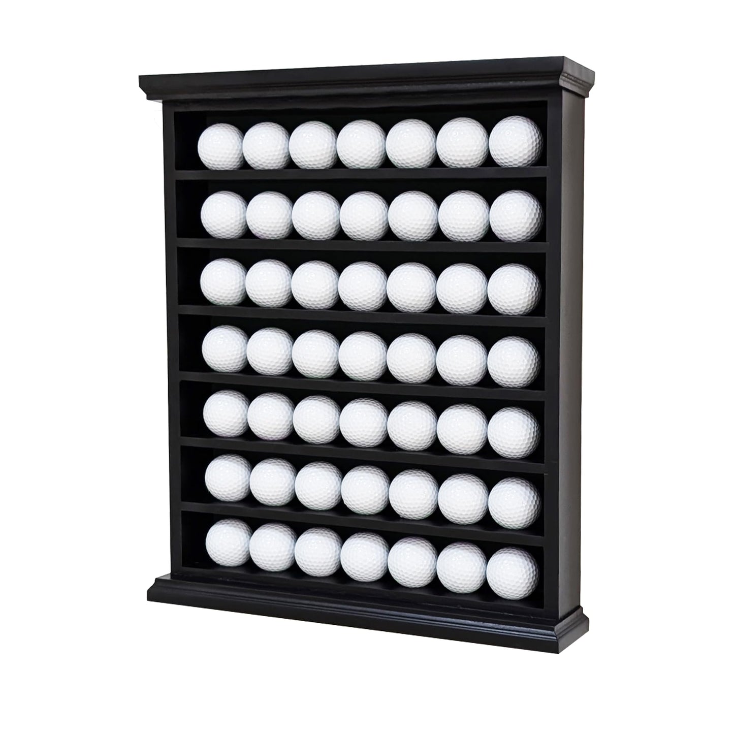 Stylish Golf Ball Golf Ball Display Case - Solid Wood Shadow Box for Home, Office, and Exhibition Display - Ideal Storage and Showcase Solution - Black Color