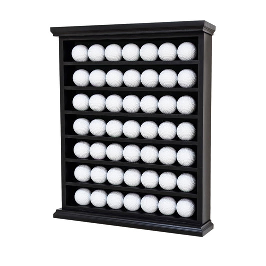 Stylish Golf Ball Golf Ball Display Case - Solid Wood Shadow Box for Home, Office, and Exhibition Display - Ideal Storage and Showcase Solution - Black Color