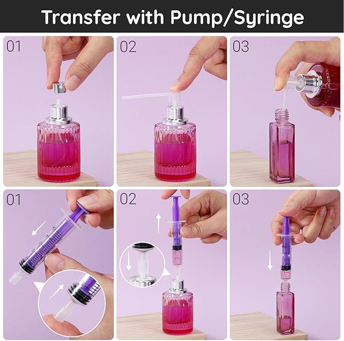 Segbeauty 8pcs 5ml Perfume Refill Tool Making Kit, Plastic Blue Purple Perfume Dispenser Decanter Kit with Pump Dropper for Atomizer Sprayer, Extractor Transfer Tool 0.17oz for Travel Cologne Bottle
