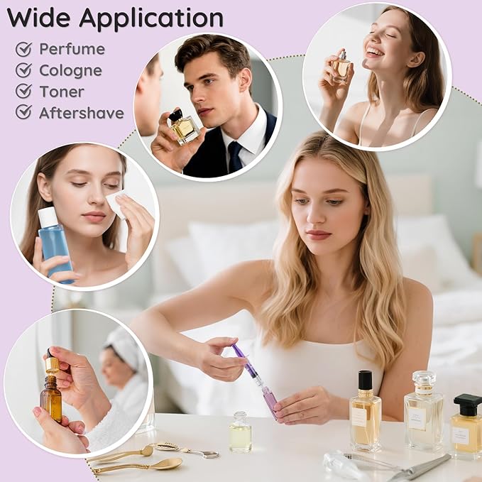 Segbeauty 8pcs 5ml Perfume Refill Tool Making Kit, Plastic Blue Purple Perfume Dispenser Decanter Kit with Pump Dropper for Atomizer Sprayer, Extractor Transfer Tool 0.17oz for Travel Cologne Bottle
