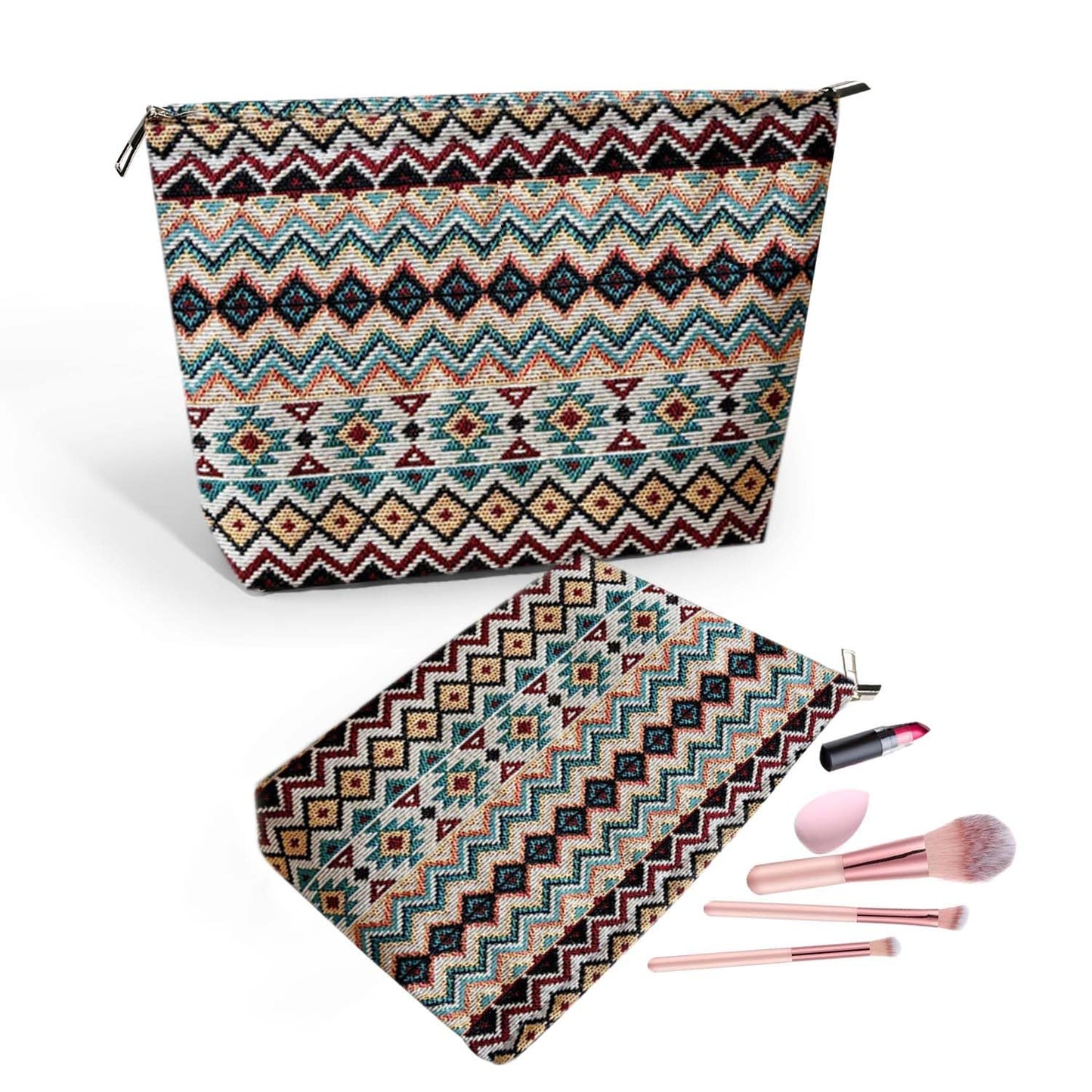LPMEGQFU 2Pcs Makeup Pouch Travel Makeup Bag Cosmetic Pouch Cosmetic Bags for Women Large Capacity Travel Toiletry Bag for Women Gifts for Friend Best