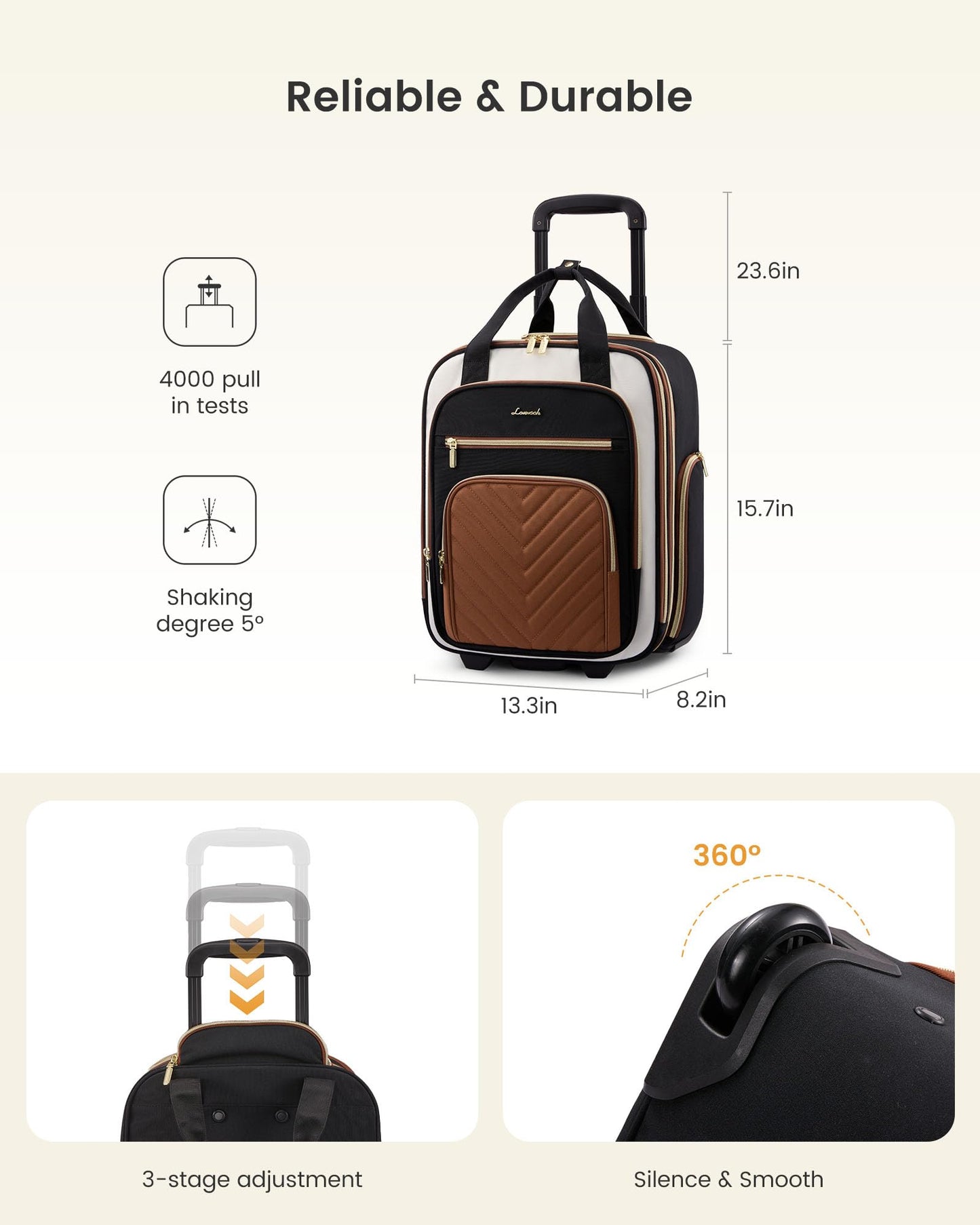 LOVEVOOK Underseat Carry On Luggage with Wheels and Giant Tumbler Holder Pocket, Soft Sided Under Seat Personal Item Suitcase for Travel, Business, Work