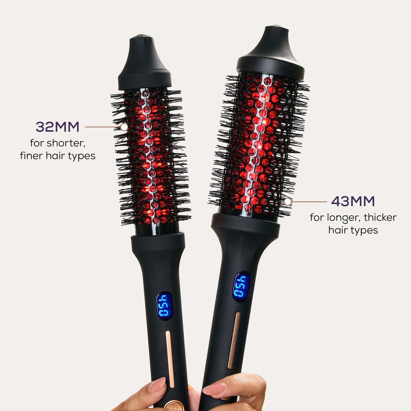 Sutra Thermal Brush - Lightweight Heated Round Brush for Hair Styling & Blow Out - Digital Display, Auto Shut-Off & Ionic Technology - Professional Styling Tools for All Hair Types