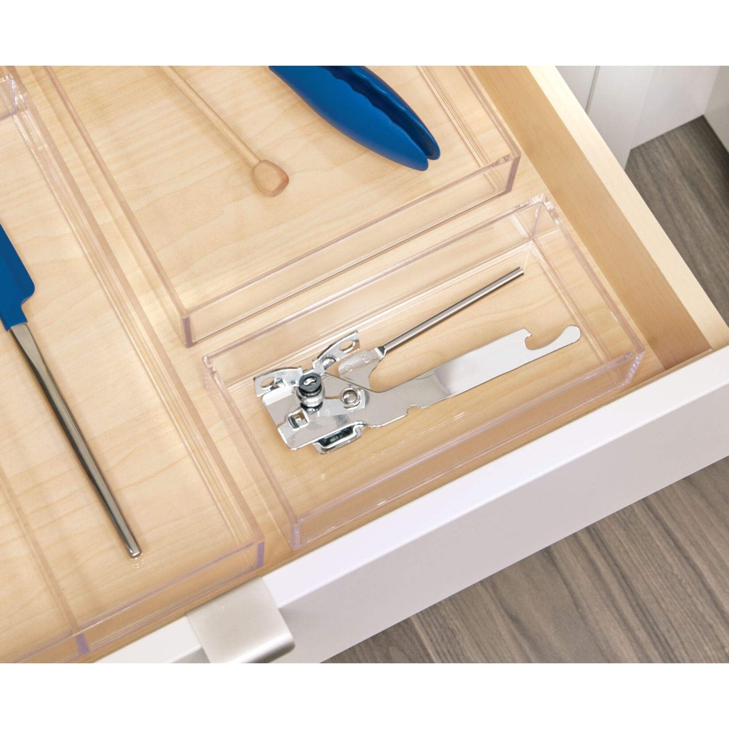 IDesign Decorative Countertop Vanity Tray Organizer for Bathroom, Bedroom, Closet, Entryway, The Clarity Collection – 4” x 8” x 2”, Clear, Small