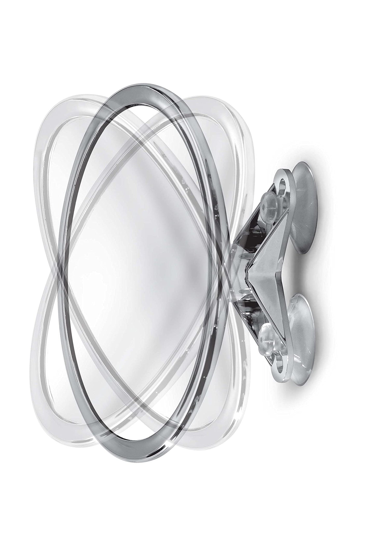 6" Suction Mount Mirror - 5X Magnifying Vanity Makeup Mirror with 3-Point Super Suction, Pivoting, Rotating and Locking Suction