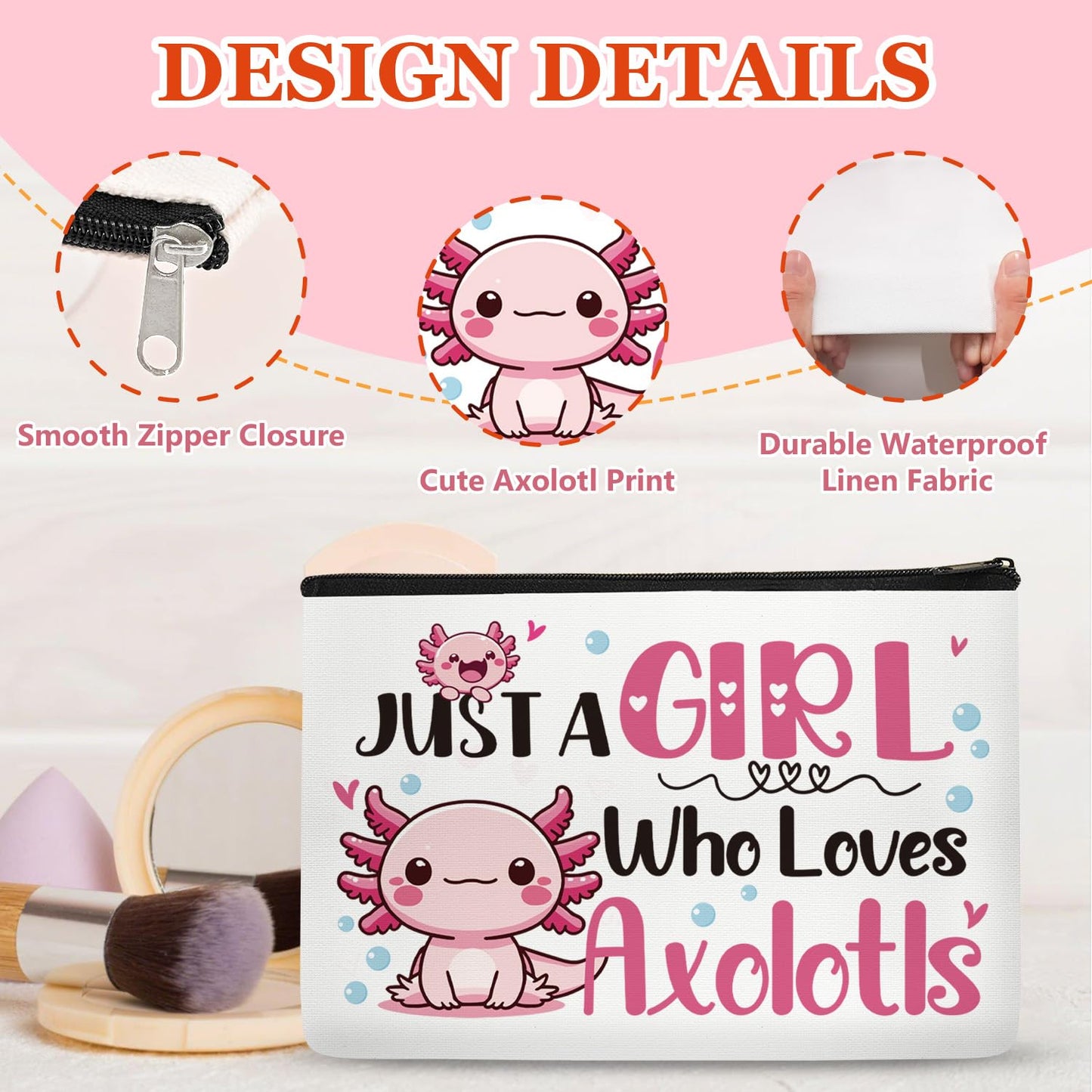 Papiailove 6 PCS Axolotl Gifts Set for Girls, Cute Axolotl Accessories Basket for Teens Daughter Women, Birthday Graduation Gift