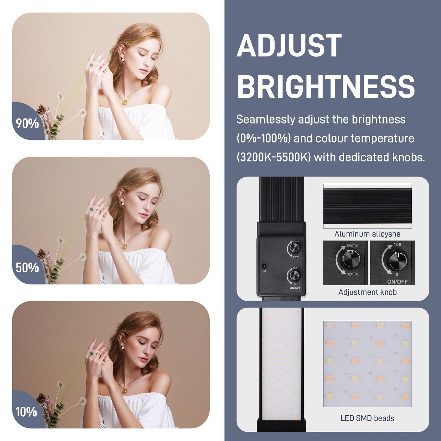 Photography Studio LED Lighting Kit with Adjustable Stand & Soft Tube, Ideal for Studio, Beauty & Tattoo Applications