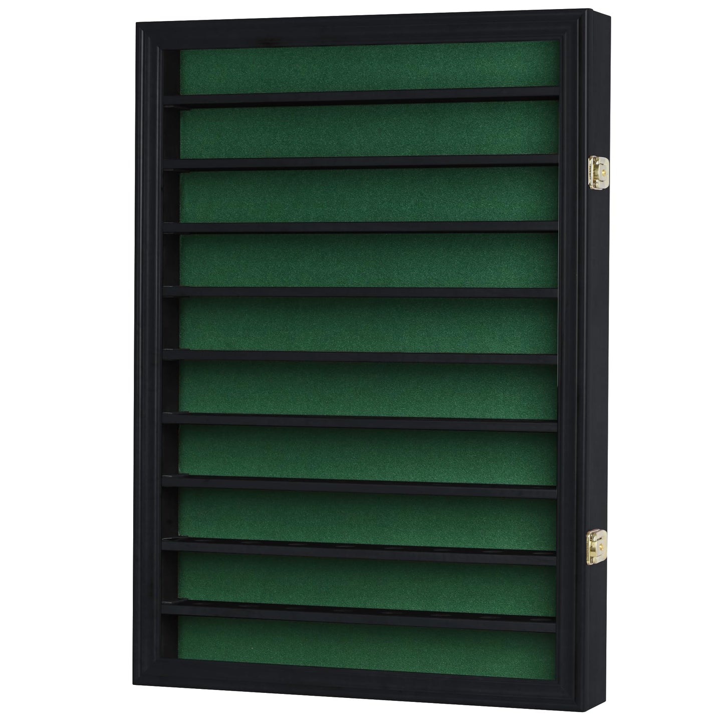 DisplayGifts 80 Golf Ball Display Case Cabinet Wall Rack Holder Solid Wood Frame with UV Protection Lockable Acrylic Door, Wall Mounted or Stand Great Golfer's Gift (Black Finish)