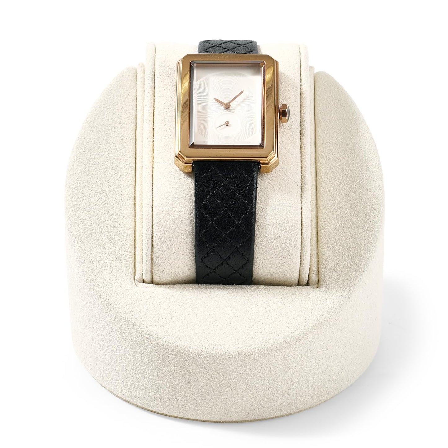 Woodten Microfiber Single Watch Stand Display Jewelry Watch Showcase Display Stand(Beige)