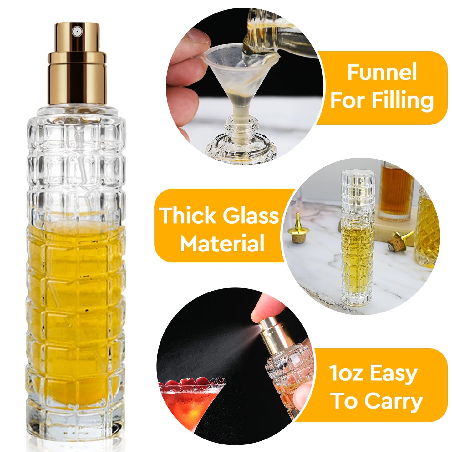 SuproBarware Cocktail Atomizer Sprayer - 1oz / 30ml, Cocktail mister Vermouth Spritzer Bitters Spray Bottle for Cocktails Portable Perfume Refillable Sprayer