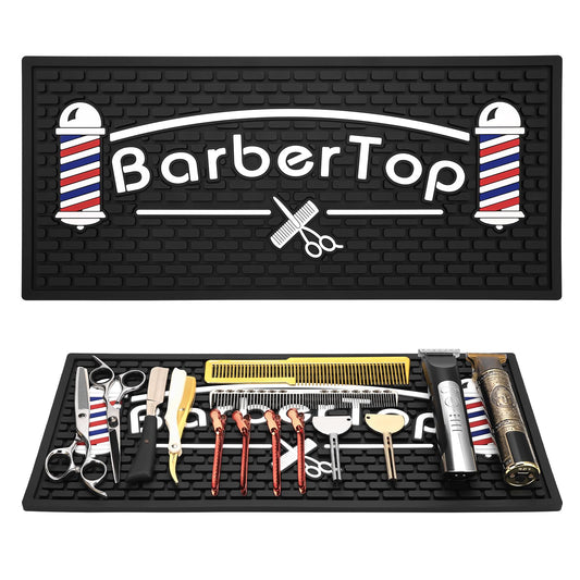 Barber Mats for Clippers, Heat Resistant Anti Slip Hair Salon Service Mat, Rubber Barber Station Mat for Hair Styling Tools, Countertop Protector Pad for Electric Clipper, Scissors, Hair Clip