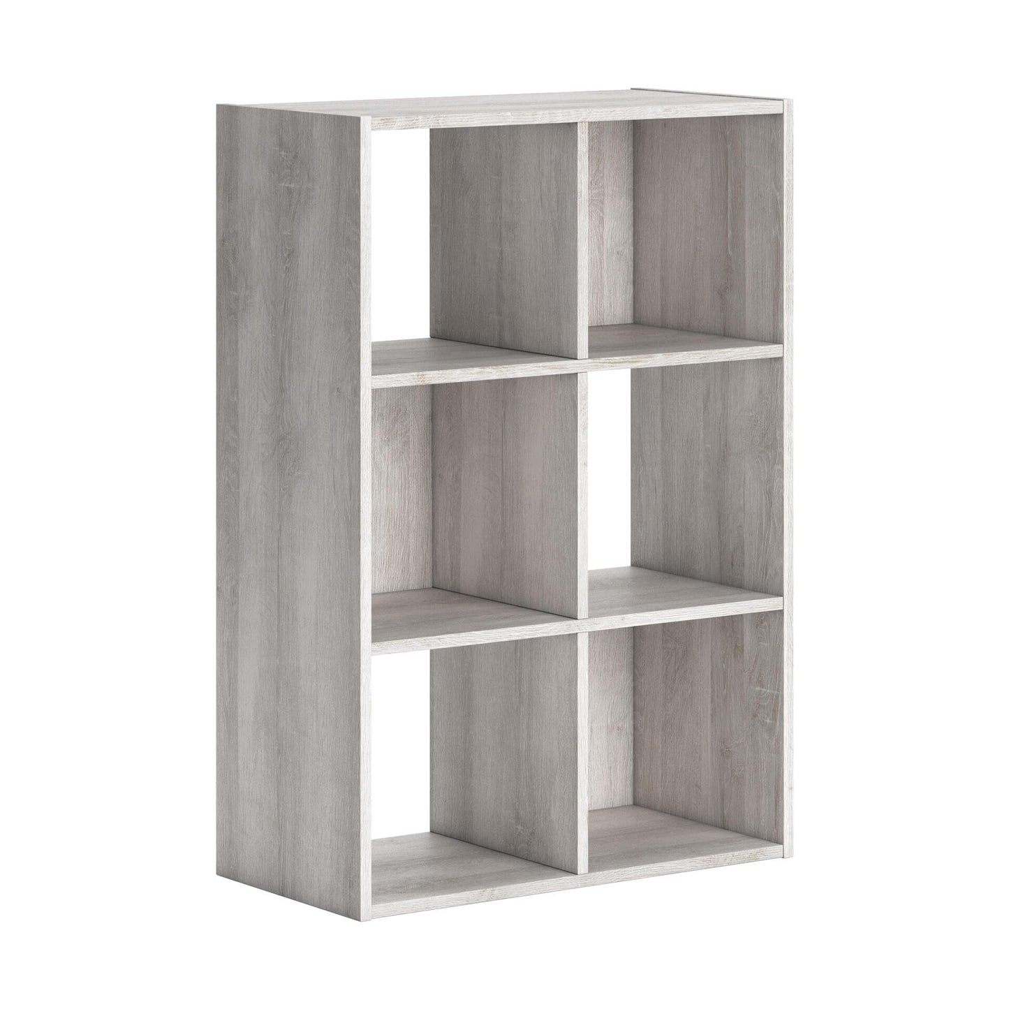 Signature Design by Ashley Paxberry 6 Cube Storage Organizer, Engineered Wood Bookshelf, Quick 20-Minute Assembly, Dual-Orientation Storage Cube for Bedroom or Living Room, Whitewash