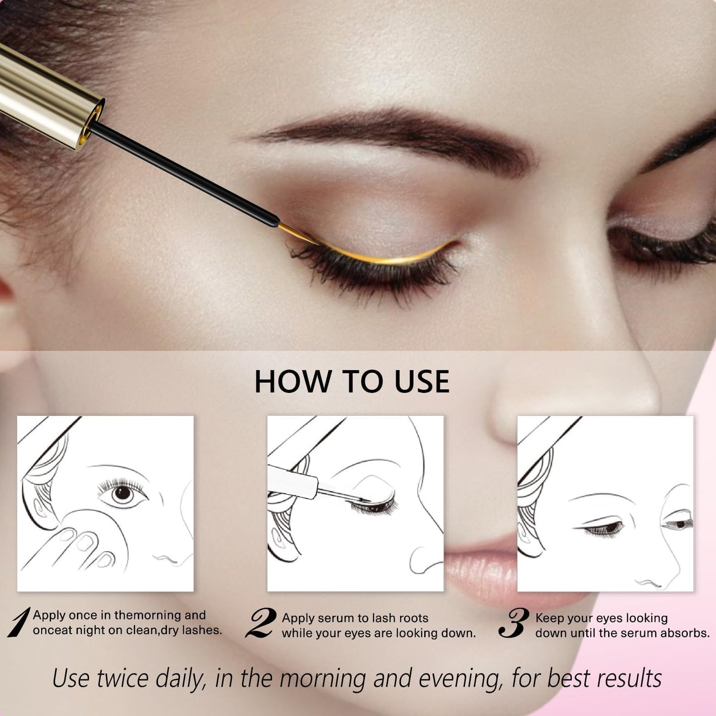 Eyelash Growth Serum - Natural Lash Enhancer with 15 Botanical Extracts - Advanced Lash Formula for Longer, Thicker, Fuller Looking Lashes - Oil-Free, Hypoallergenic & Gentle - 3ml