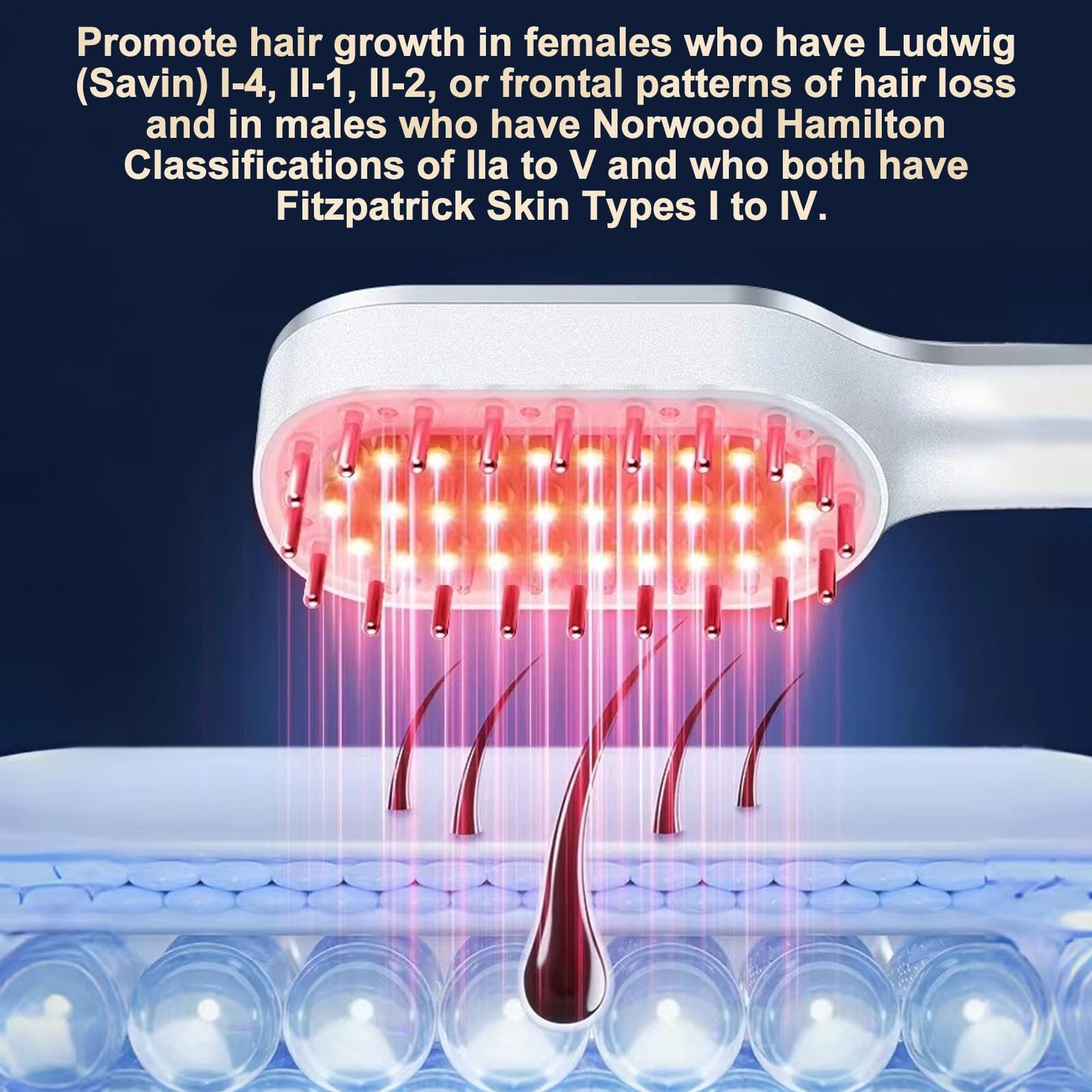Laser Therapy Hair Growth Comb,red light therapy for hair growth (Pink1)