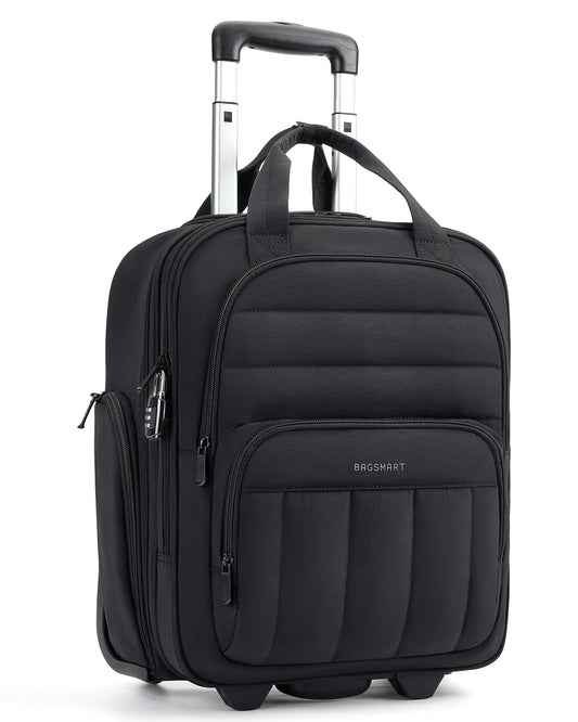 BAGSMART Small Underseat Carry on Luggage with Wheels, 16 inch Small Under Seat Luggage, Lightweight Travel Suitcase for Women, Classic