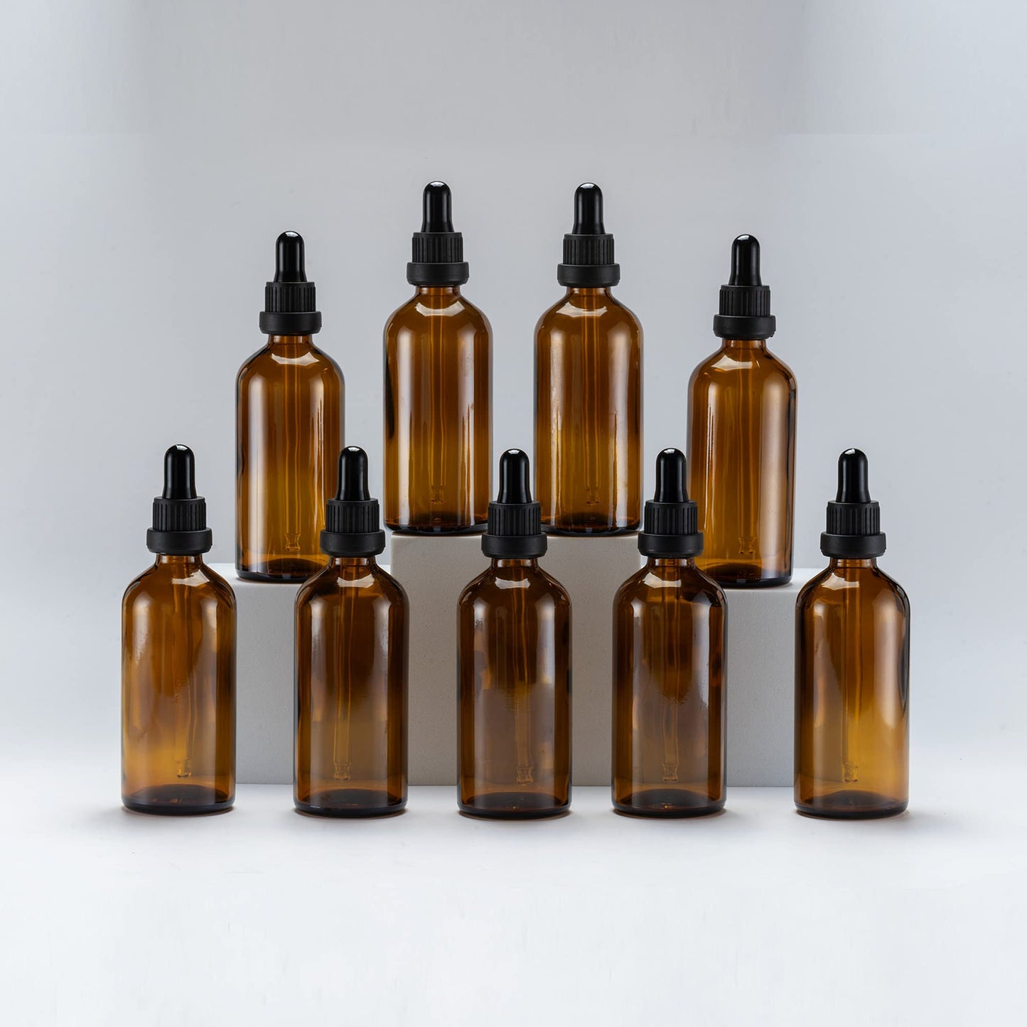 YIZHAO Amber Glass Dropper Bottle 4oz, Tincture Bottles with Glass Dropper, for Essential Oils, Aromatherapy, Cosmetic, Laboratory, Pharmacy, Liquids, Travel –9 Pcs