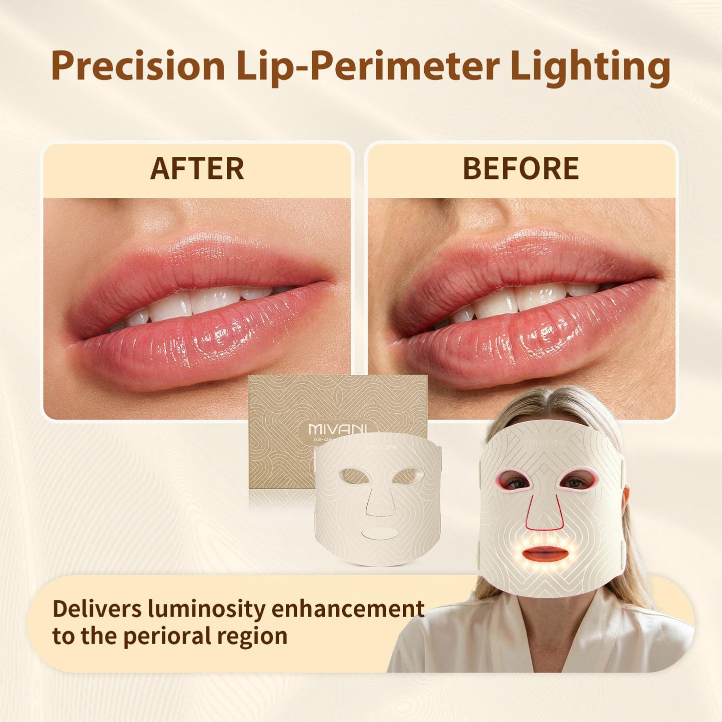 Red Light Therapy Mask for Face, 8 Modes Red Light Mask with 850nm NIR