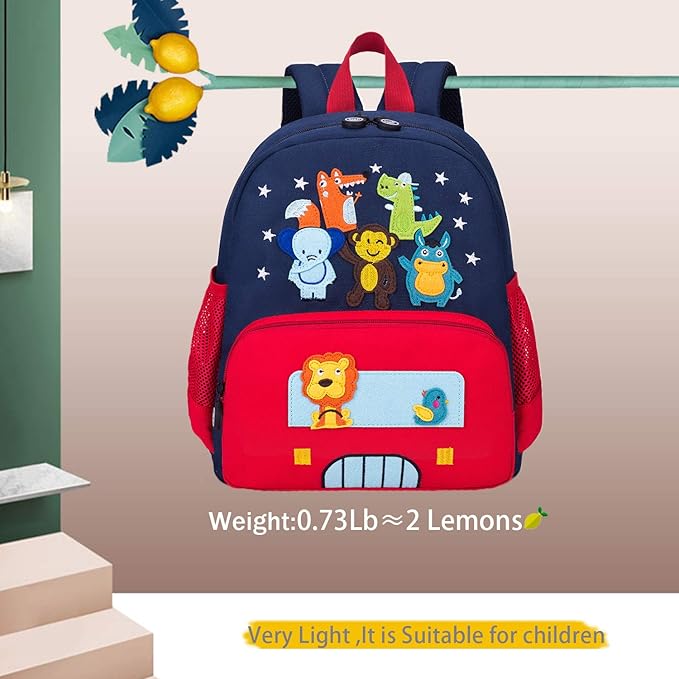 willikiva Cute Zoo Little 3d Backpack Kids Backpack for Boys and Girls Toddler Backpack Waterproof Preschool (Red)