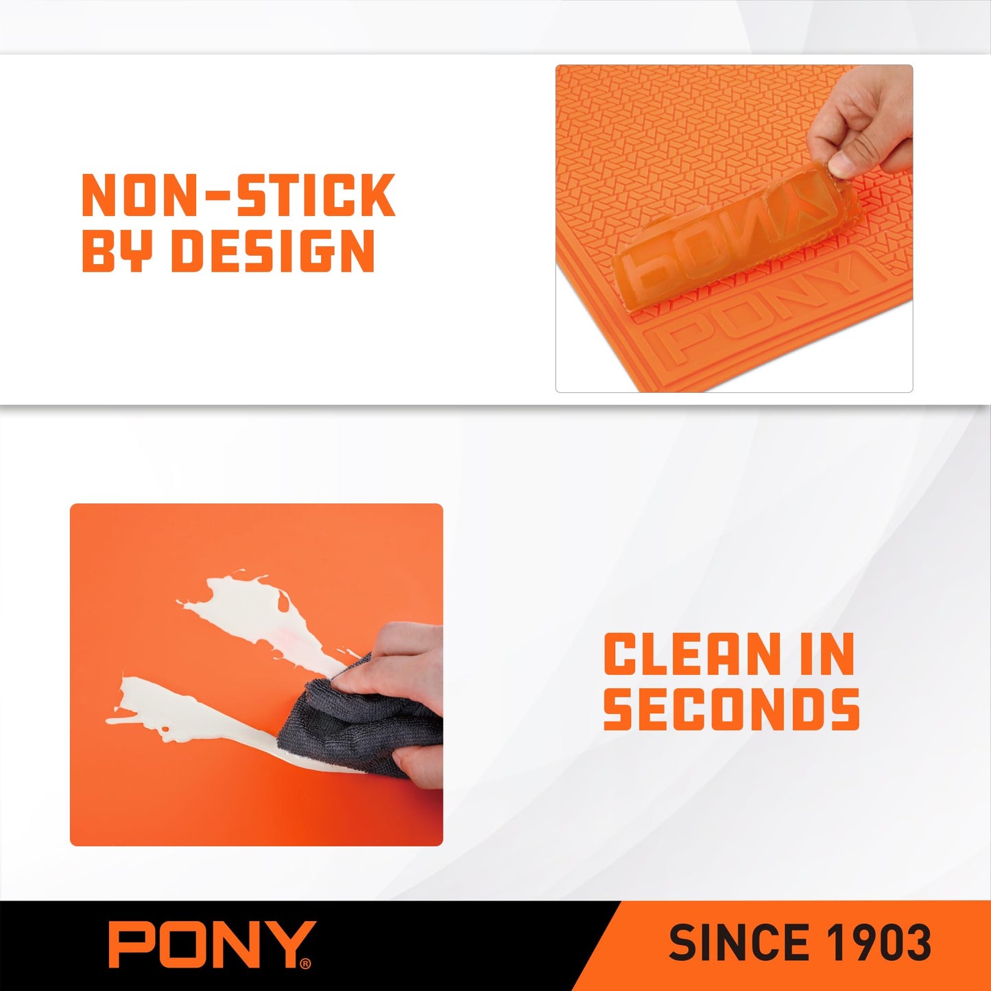 PONY Silicone Mat 28" x 23", Heavy Duty Non-Stick Heat Resistant Pad