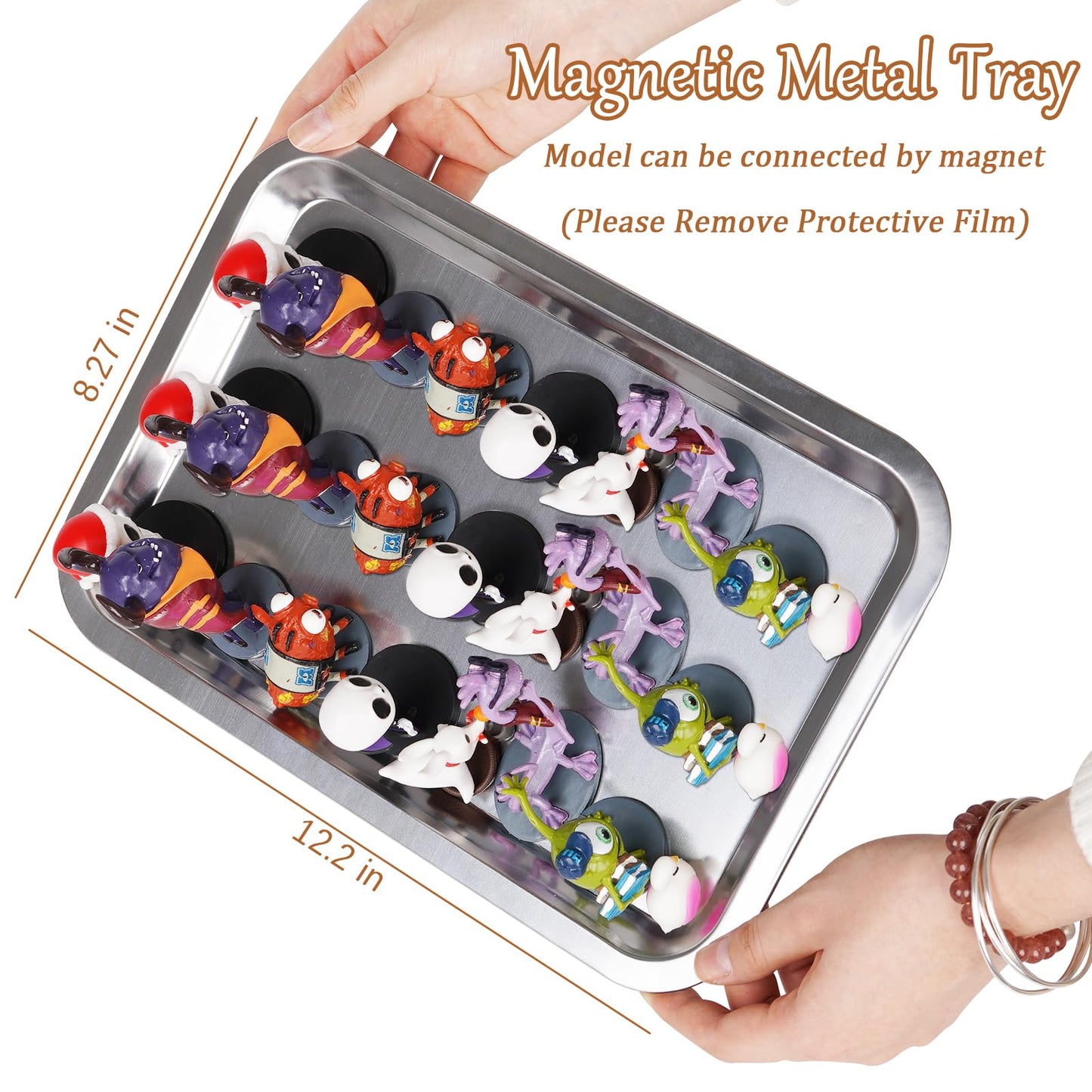 Cathyeen Miniature Display Case Display Cases for Collectibles Miniatures Storage Case Display Shelves Shelf for Collectibles for Mini Action Figures Valuable Collectibles or Crystal Stone (Brown)