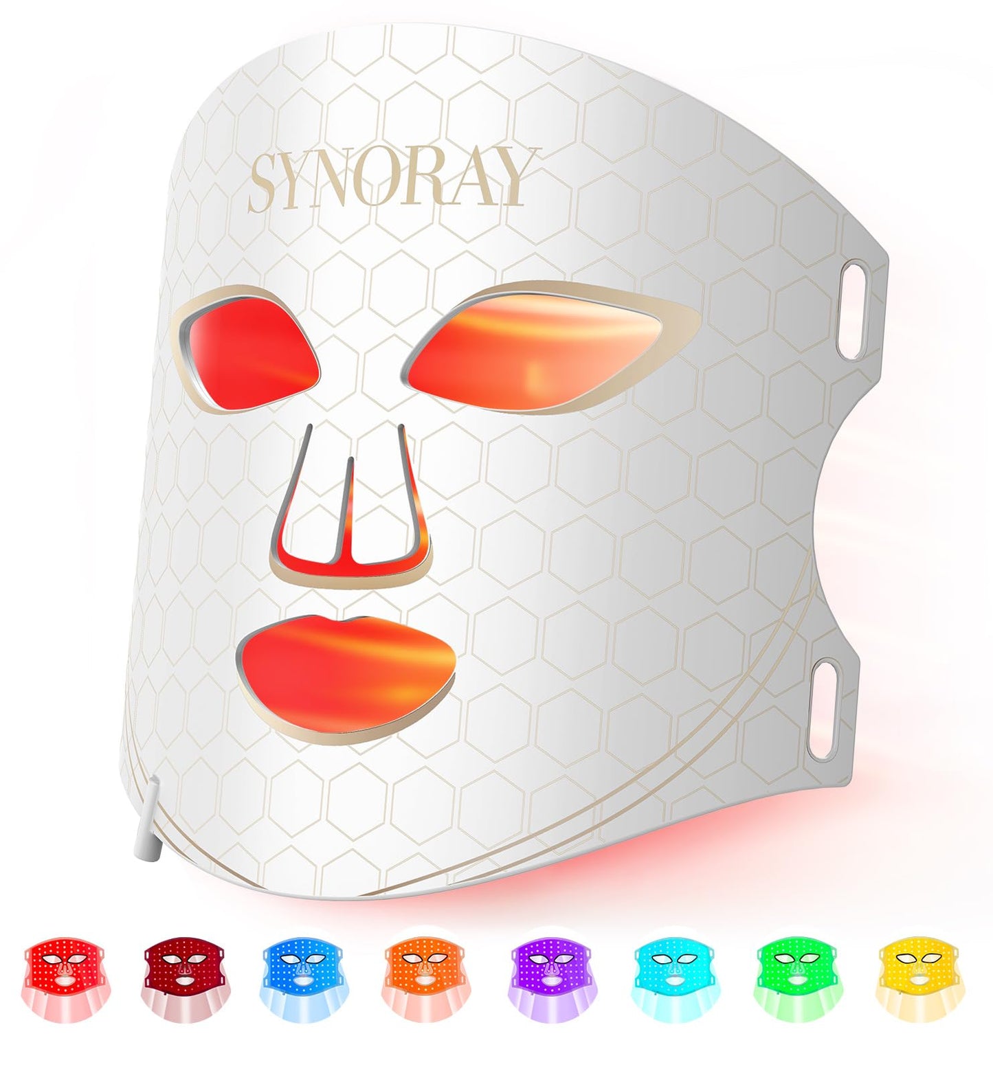 Synoray【Quad-Core 4X More Light Energy 】Red Light Therapy Mask for Face, 630nm 850nm NIR 8 Modes LED Light Therapy,【Food-Grade Silicone,Ultra-Lightweight & Contour-Fit 】Birthday Gifts for Women