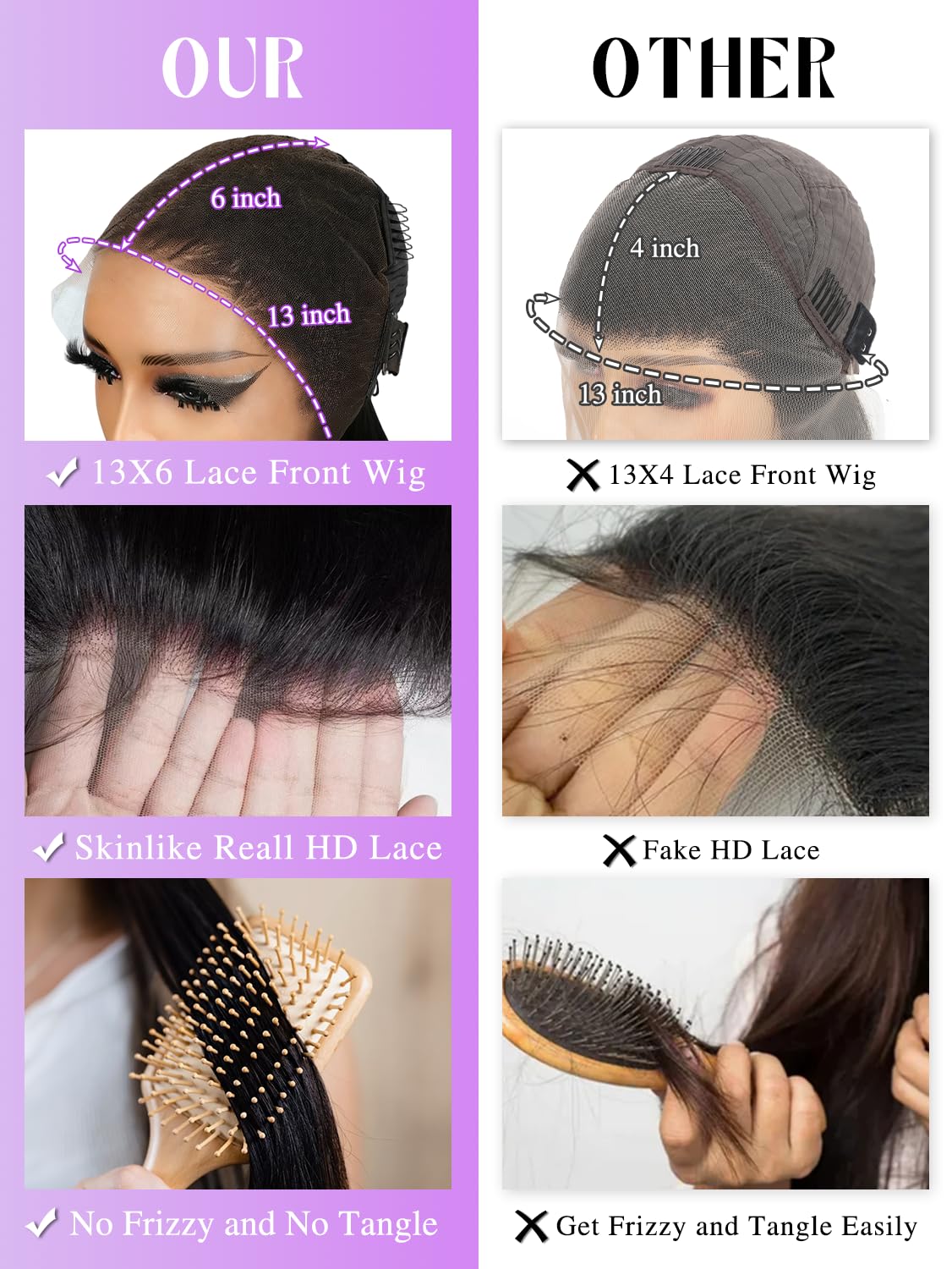 Jiediee 13x6 Lace Front Wigs Human Hair 30 Inch Straight Wigs Human Hair Lace Front Wigs for Women 200% Density Natural Black Wig HD Transparent Lace Closure Wigs Human Hair