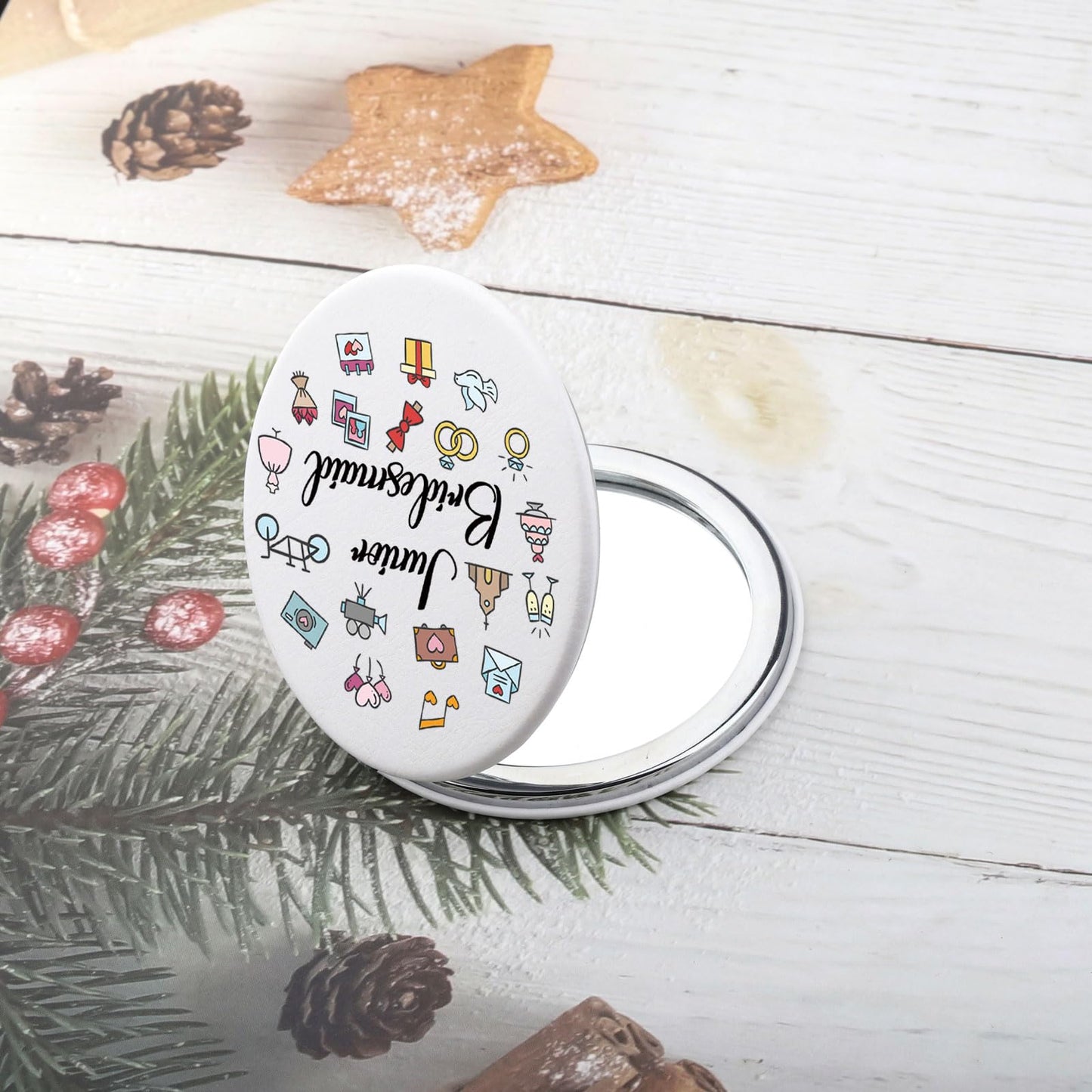Zuo Bao Junior Bridesmaid Mirror Junior Bridesmaid Gift for Junior Bridesmaid Jr Bridesmaid Mirror Bridal Party (Junior Bridesmaid)