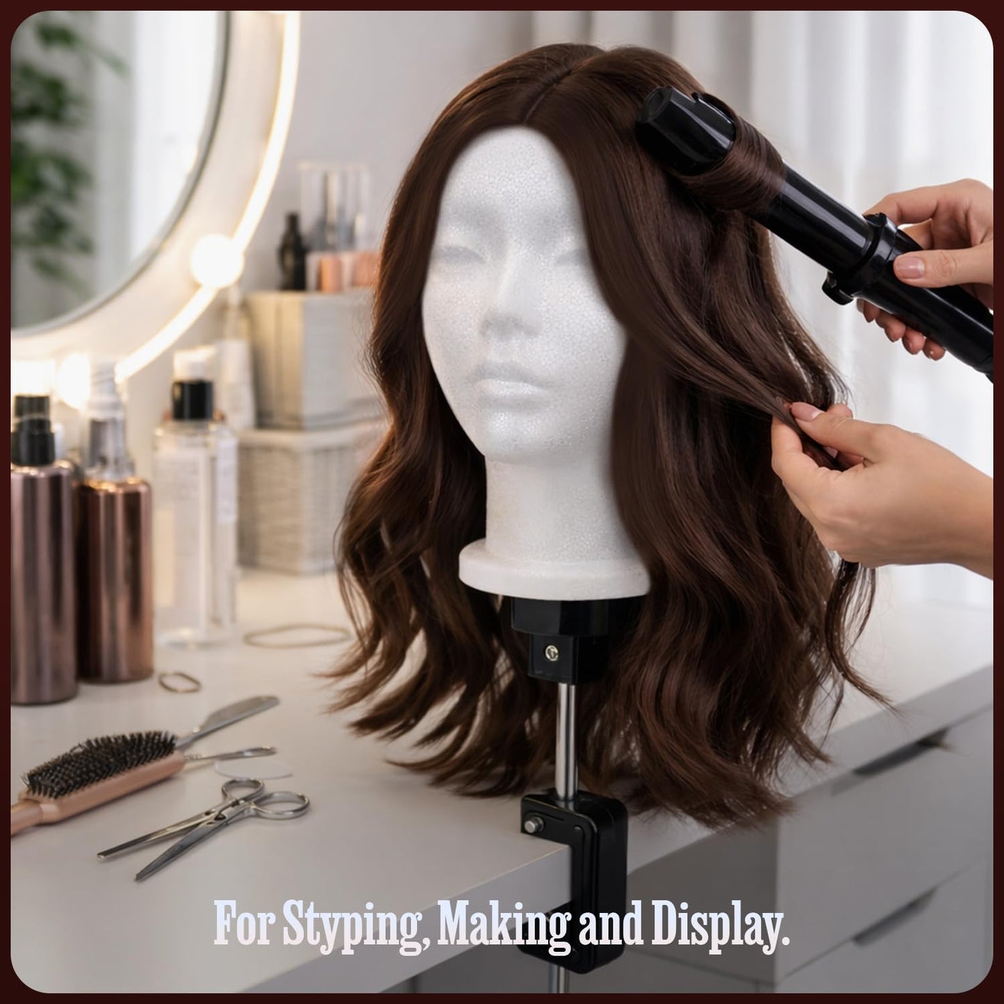 STUDIO LIMITED 11.4-Inch Styrofoam Mannequin Head (2 Pack) – White Foam Wig Display Head for Wigs, Hats & Hairpieces, Professional Salon and Cosmetology Use