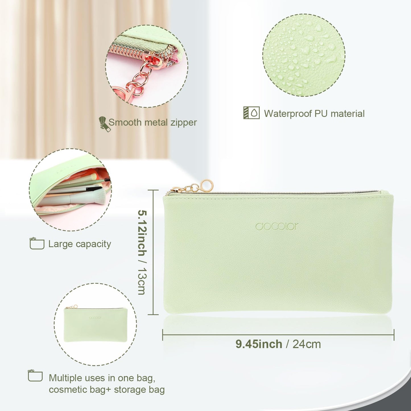 Docolor Makeup Brushes 17+2 Pcs with Makeup Bag and Makeup Sponge and Brush Protector Morandi Makeup Brush Set Premium Synthetic hair makeup brush Wooden handle Gift Box