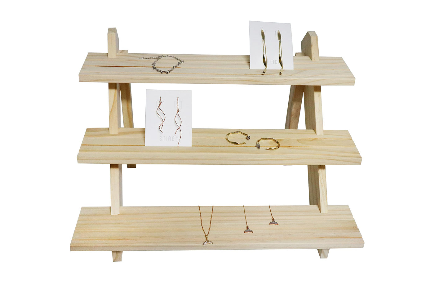 NAJMECHOY Earring Display Stands for Selling Rustic Multi-tiered Jewelry Rack Retail Display Riser Earring Ring Holder Display Cup Rack Frame Desktop