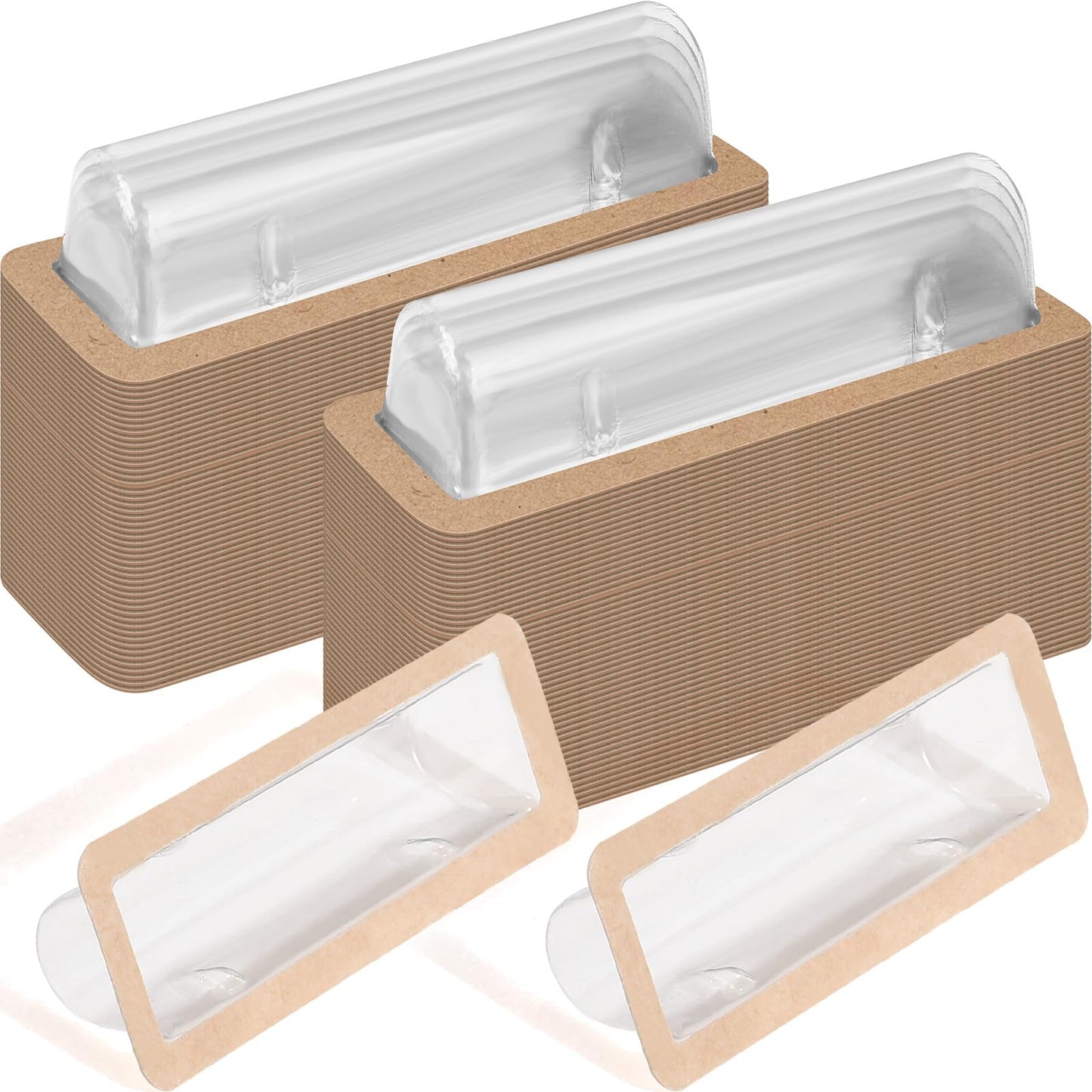 Barydat 200 Pcs Clear Lip Balm Pouches Plastic Money Holder for Cash Gift Lipstick Plastic Domes Compact Money Card Holder with Adhesive Lip Balm Cards for Organize DIY Storage