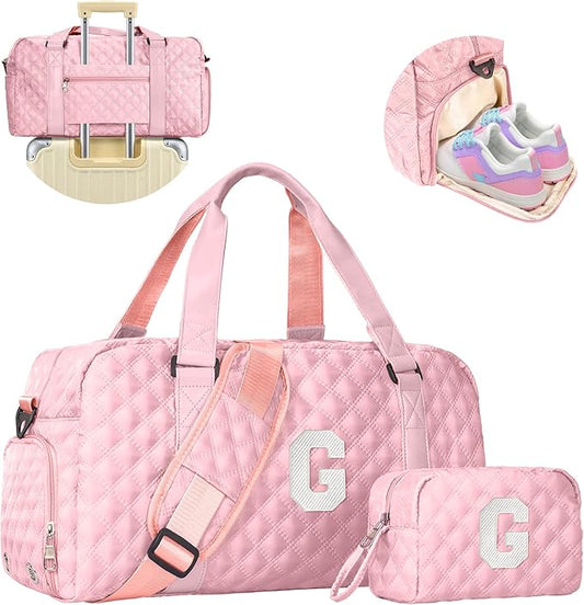 Personalized Gifts for Girls 8-18 Age, Initial Travel Duffel Bag, Gym Bag, Gift for Kids, Monogram Overnight Bag, Niece Gifts Mother In Law Gifts Birthday Gifts, Graduation Gifts