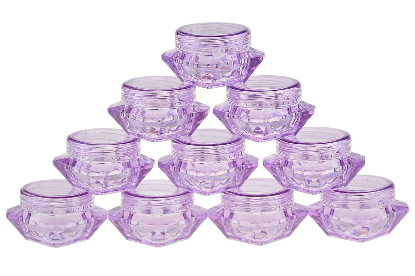 Wowlife 50Pcs 5 Gram/5 ML Cosmetic Sample Empty Container Diamond Plastic Jars for Cream, Eye Shadow, Nails, Powder, Jewelry, Lip balms, Toners