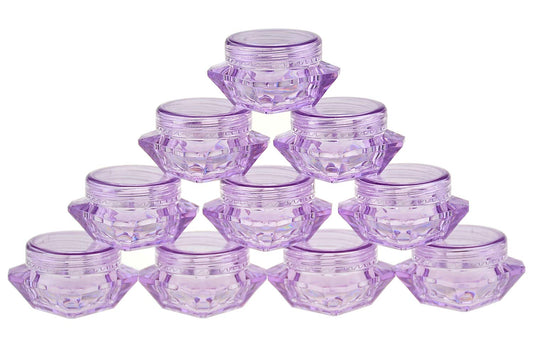 Wowlife 50Pcs 5 Gram/5 ML Cosmetic Sample Empty Container Diamond Plastic Jars for Cream, Eye Shadow, Nails, Powder, Jewelry, Lip balms, Toners